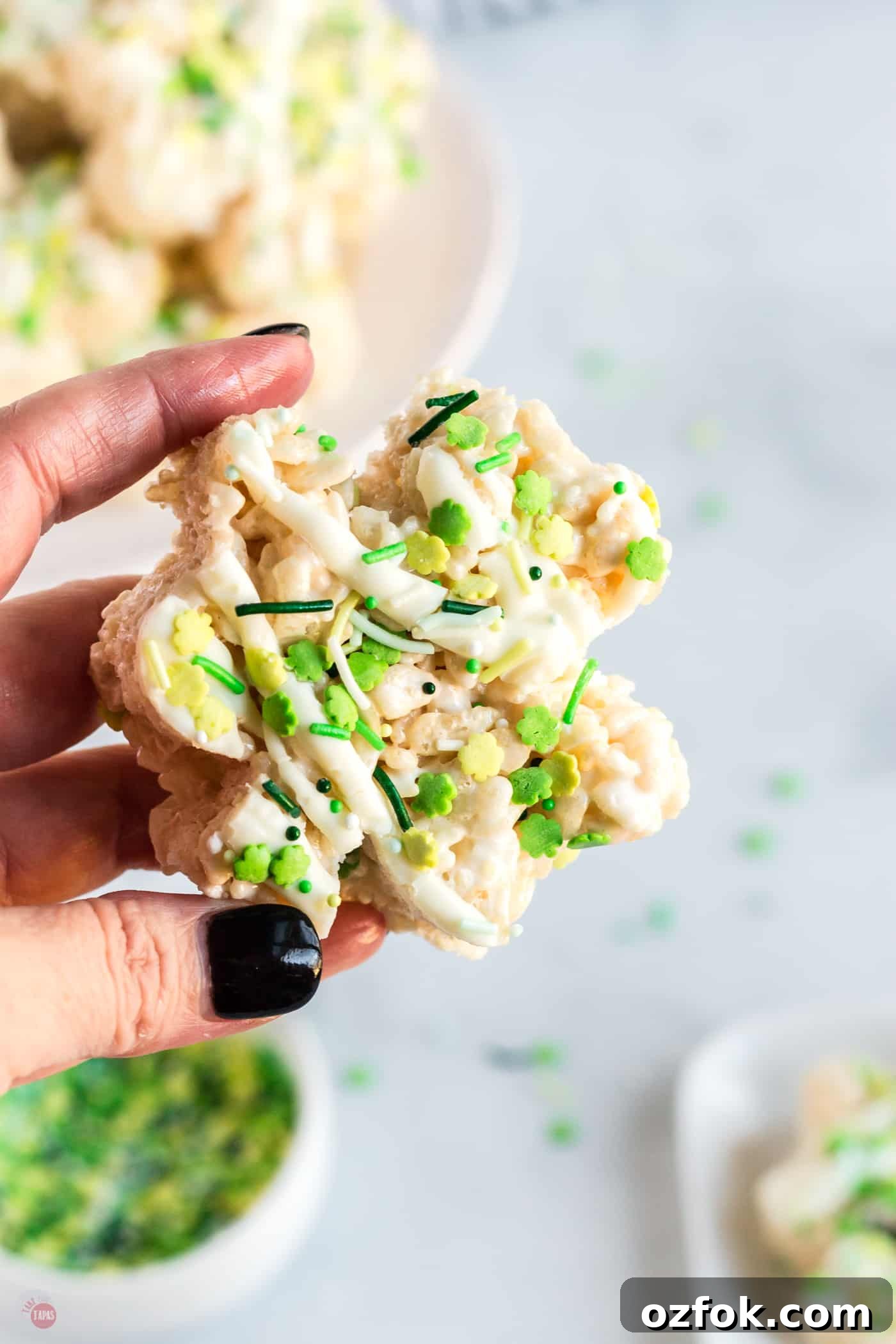 hand holding shamrock treat