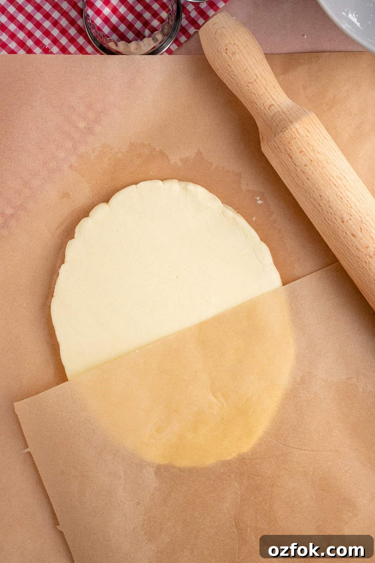 Buttery Gluten-Free Shortbread Cookies Recipe 7 Roll the shortbread dough between two sheets of baking paper.