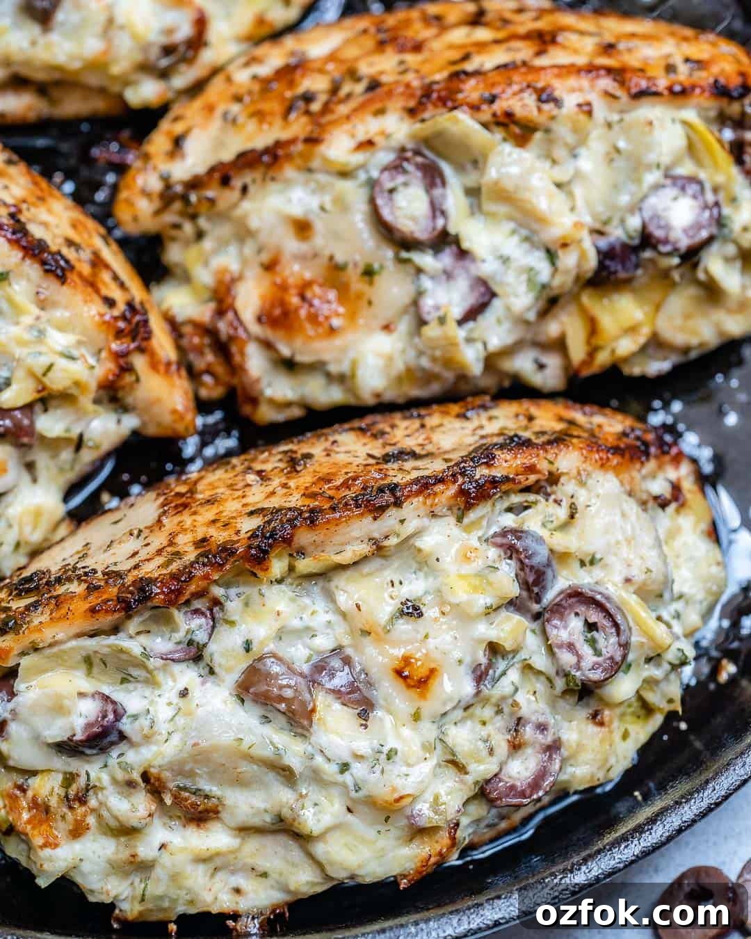 Creamy Artichoke and Olive Stuffed Chicken Recipe 11 baked chicken breast with artichoke and cheese