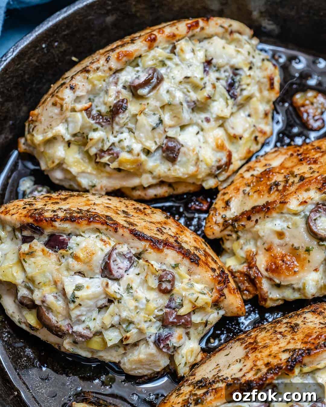 Creamy Artichoke and Olive Stuffed Chicken Recipe 6 cheesy baked stuffed chicken