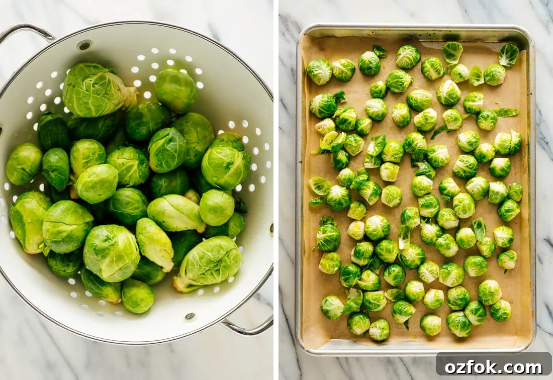 Crispy Oven-Roasted Brussels Sprouts with Balsamic Glaze 3 fresh Brussels sprouts