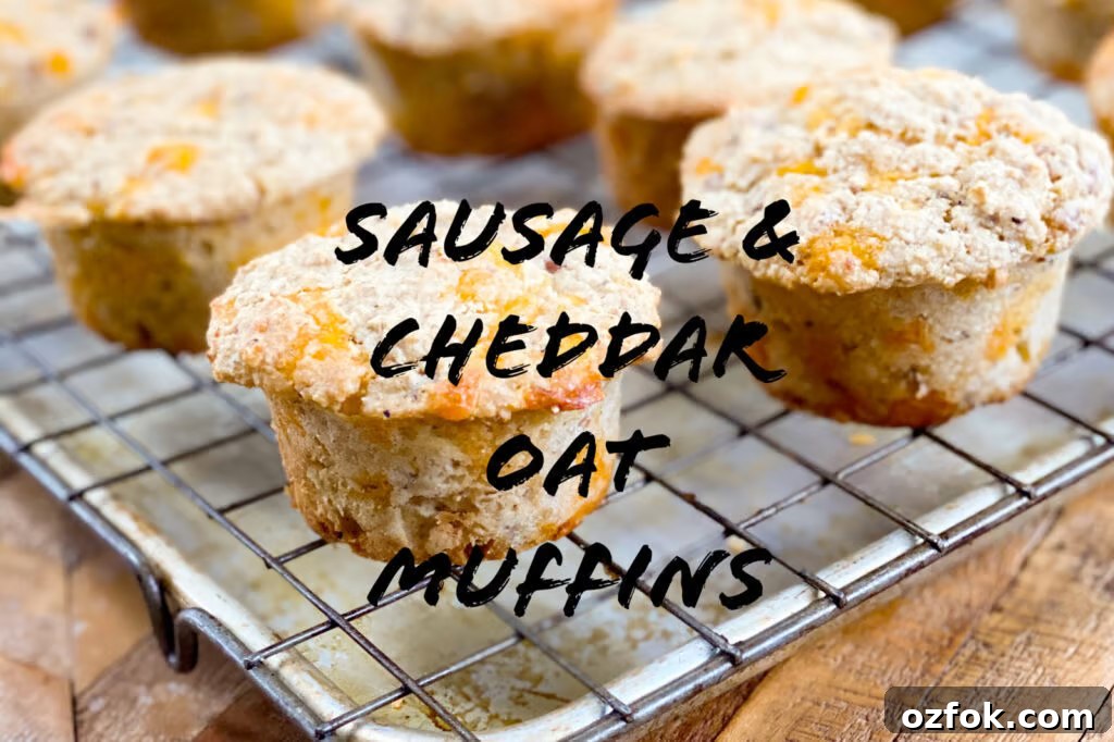 Sausage and cheddar oat muffins