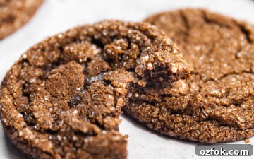 Close up of Drop-Style Chocolate Sugar Cookies with a bite missing from one