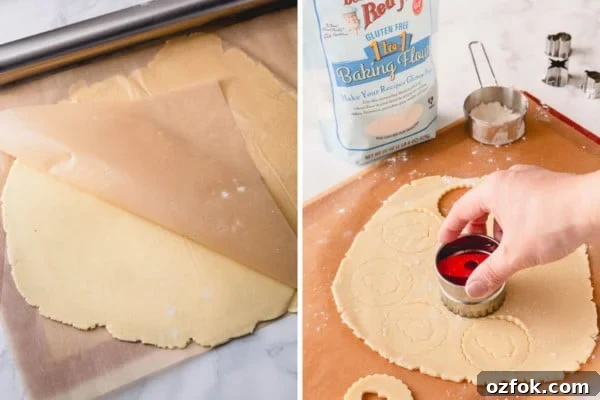 Classic Linzer Cookies Recipe: How to Make the Traditional Austrian Jam-Filled Biscuit 6 Step by step photos of shaping linzer cookies.