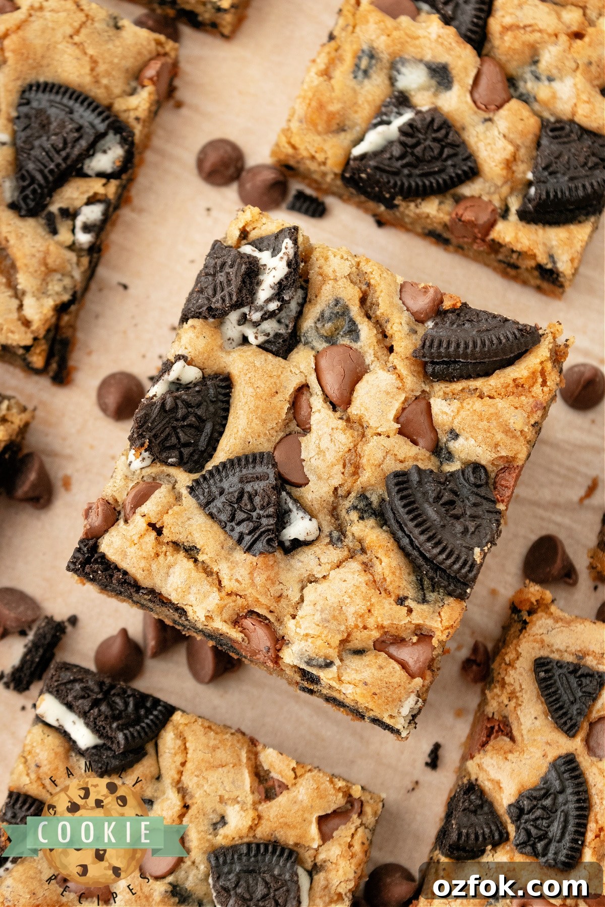 Decadent Oreo Cookie Bar Recipe: Chewy, No-Bake Dessert 2 Oreo Cookie Bars are made with tons of Oreos. You can call them Cookies & Cream Bars instead, but whatever you call them, they're soft, chewy, gooey, and AMAZING!