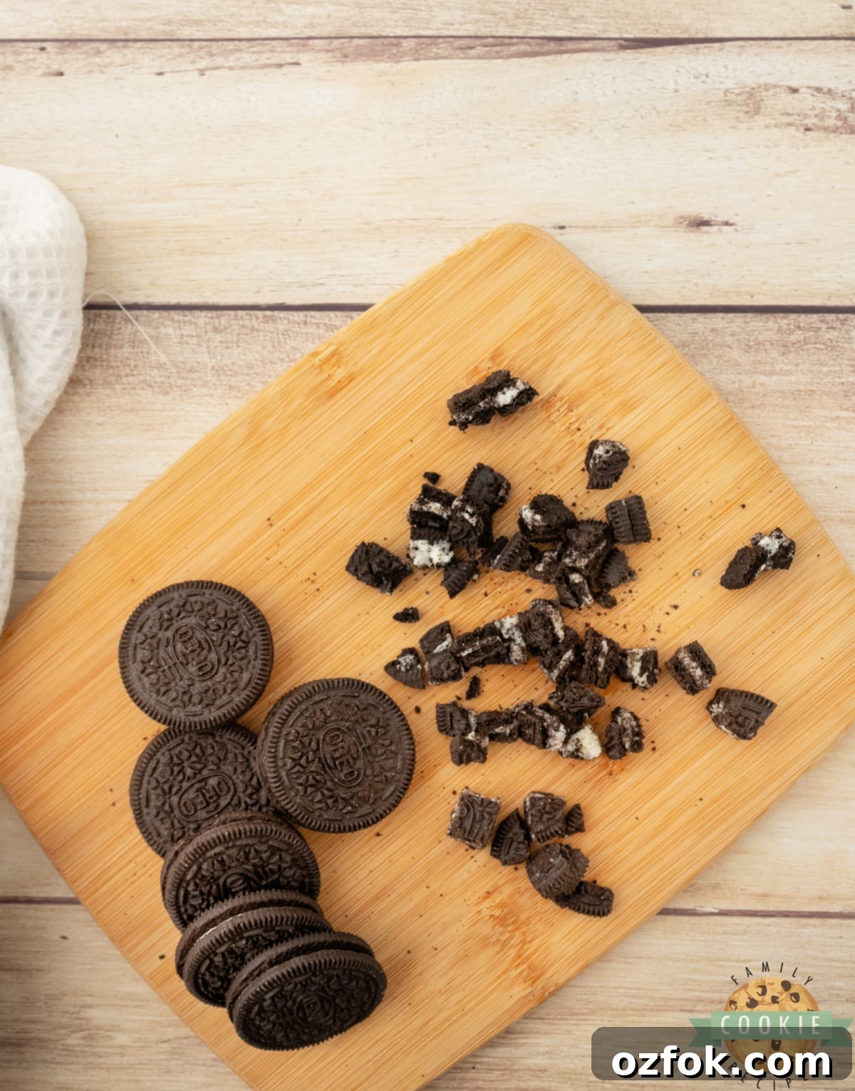 Decadent Oreo Cookie Bar Recipe: Chewy, No-Bake Dessert 6 Chopped Oreo cookies.