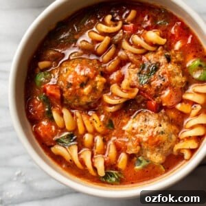 Hearty Italian Meatball Soup Recipe 8 Italian meatball soup in two bowls