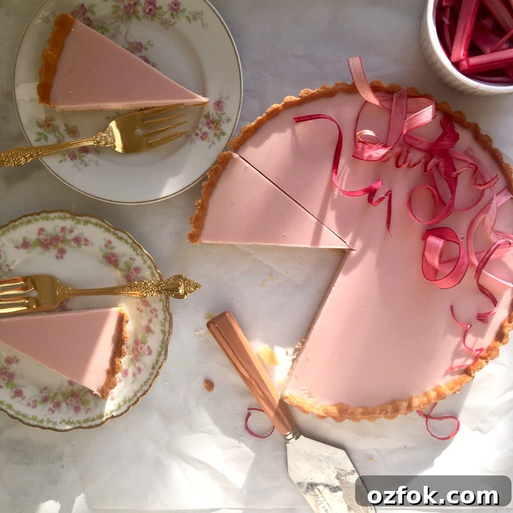 Rhubarb Panna Cotta Tart Recipe — Tangy Creamy Dessert 4 rhubarb panna cotta tart.