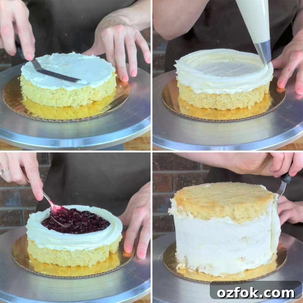 How to fill a cake with berry compote