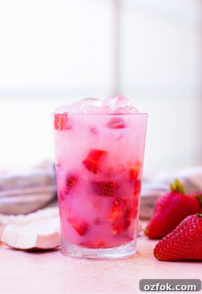 Strawberry Refresher in a glass