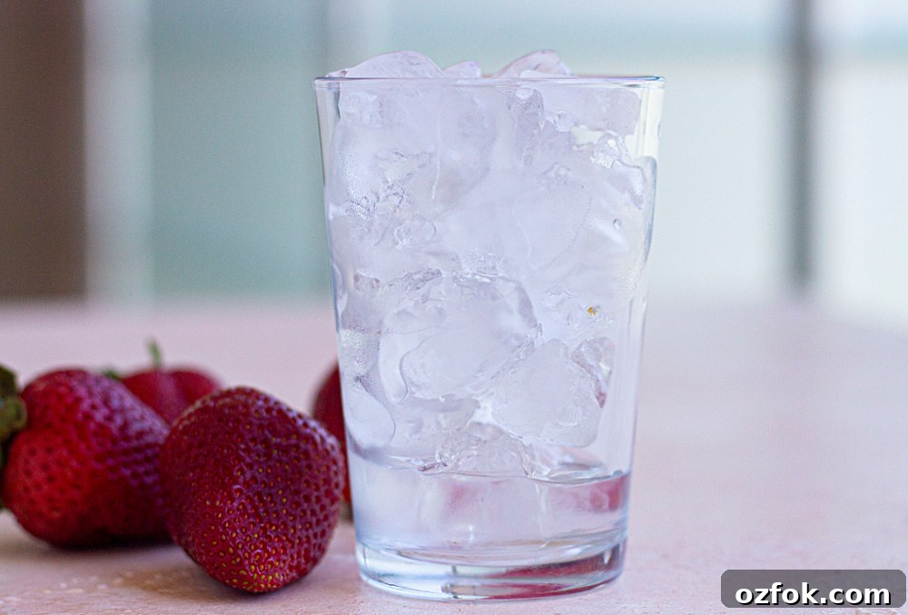 Glass of strawberry refresher