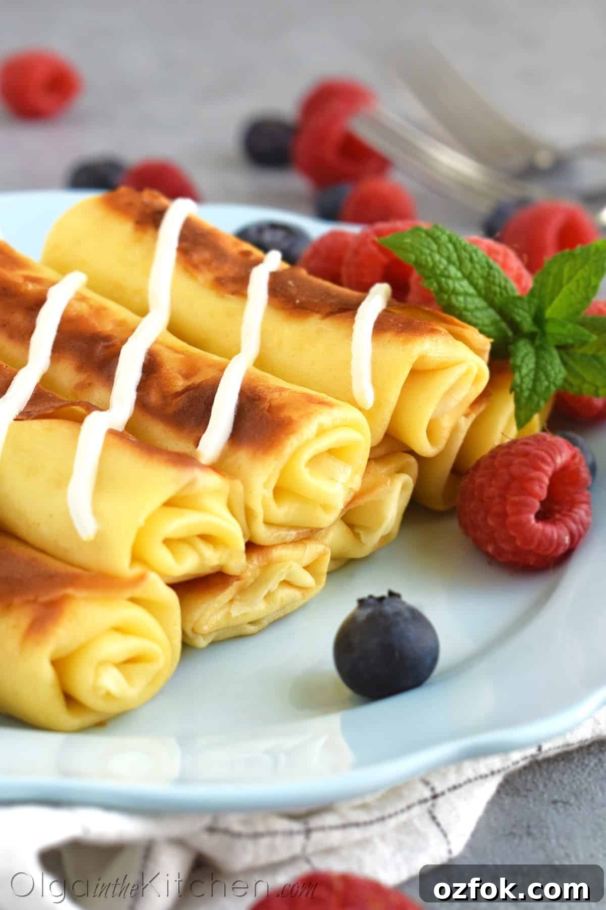 Cheese-Filled Crepes (Nalysnyky) Recipe 3 Stack of crepes