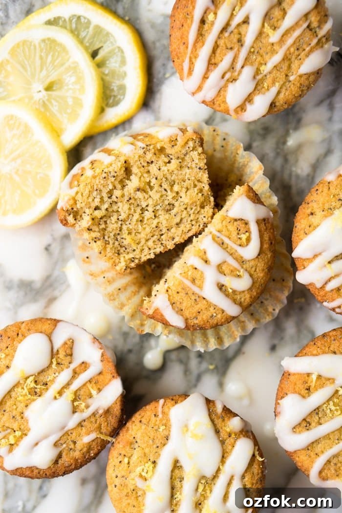 A Halved Gluten Free, Paleo & Keto Lemon Poppy Seed Muffin
