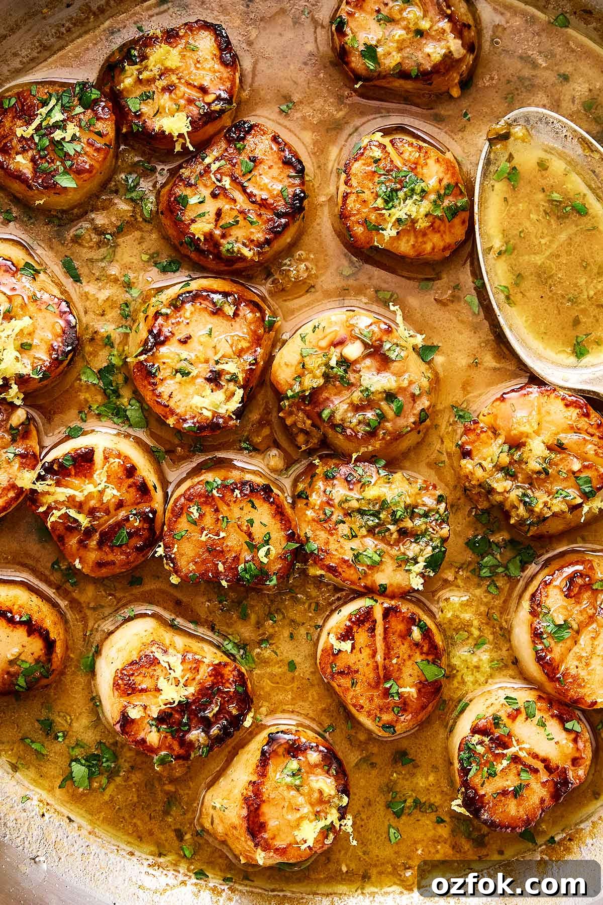 Pan seared scallops.