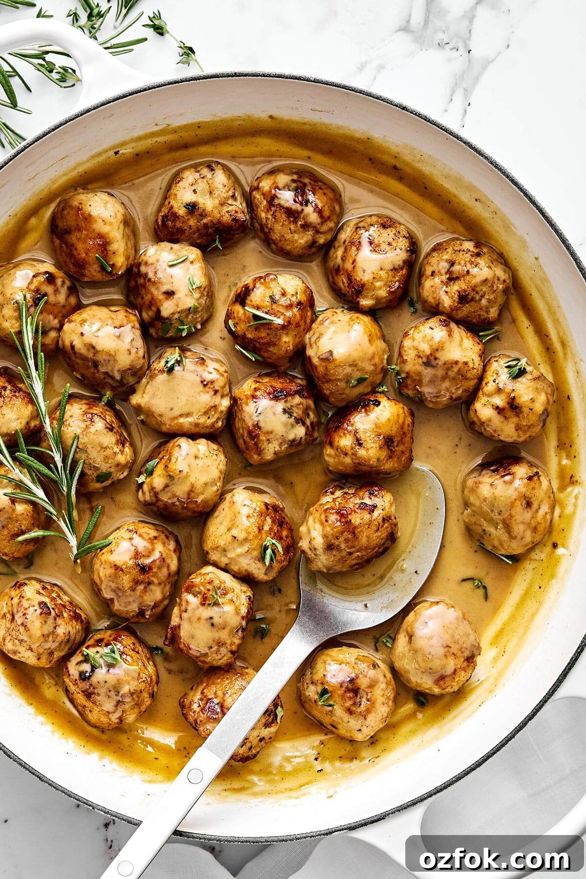 Turkey meatballs in maple mustard sauce.