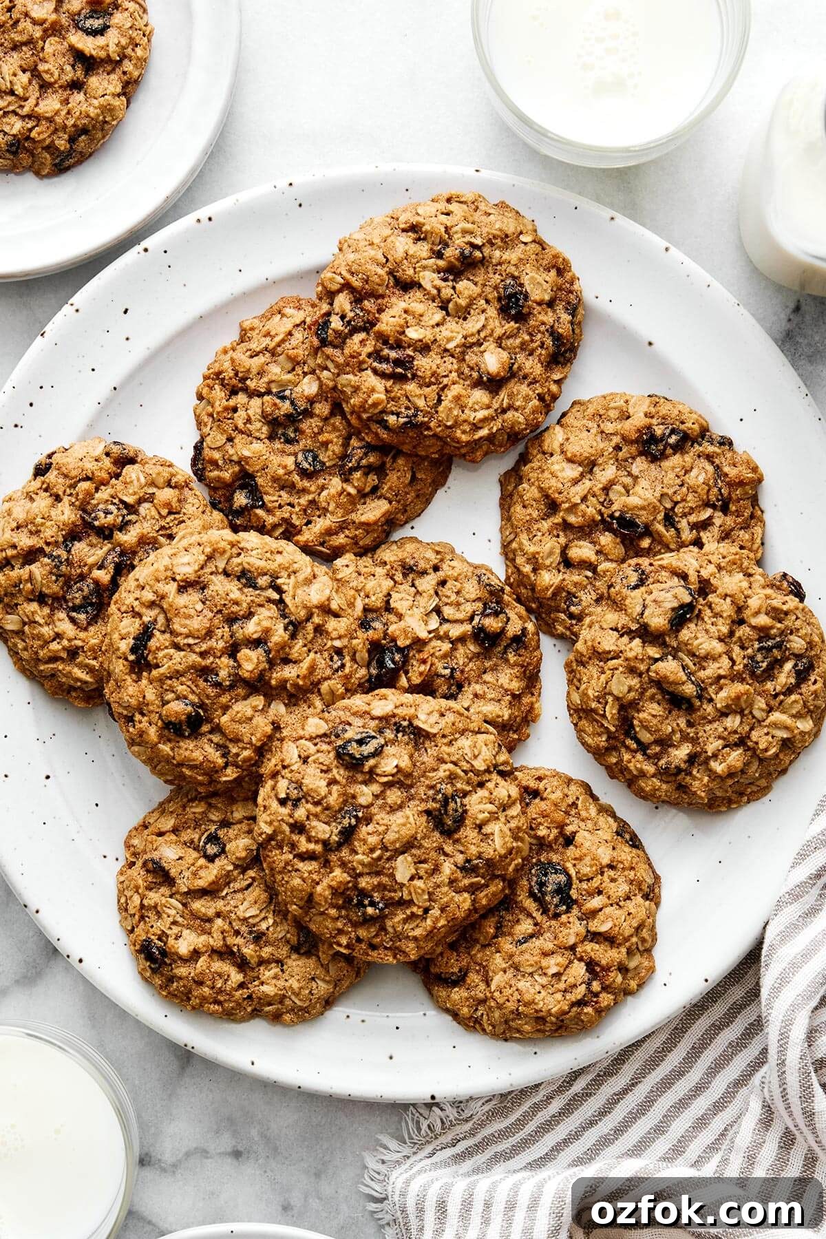 Healthy oatmeal raisin cookies.