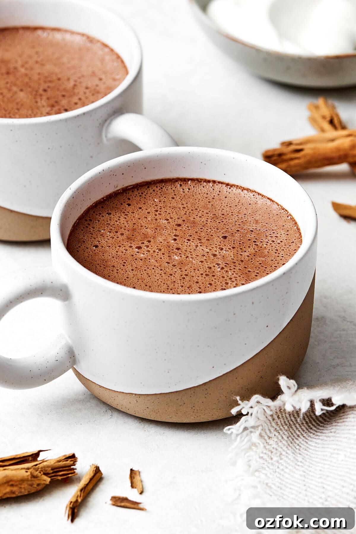 A mug of Mexican hot chocolate.