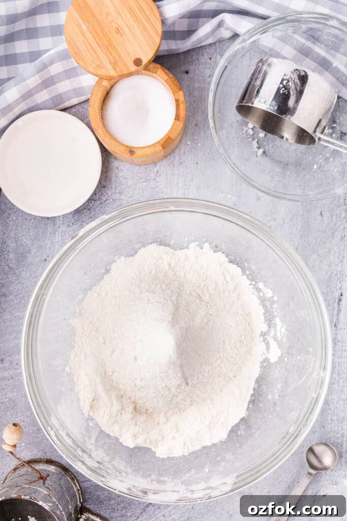 dry ingredients in mixing bowl.