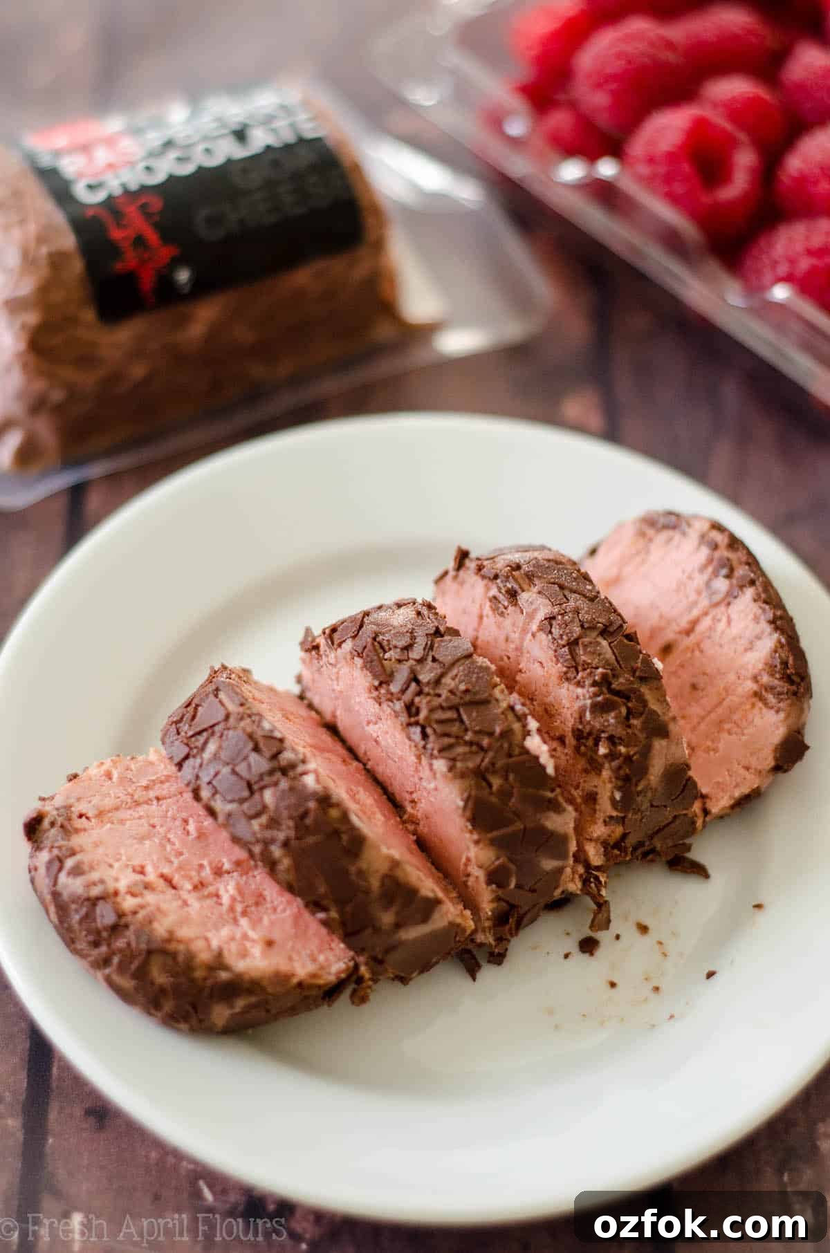 Chocolate Raspberry Goat Cheese Mini Cheesecakes for Two 4 Chocolate Raspberry Goat Cheese Cheesecakes (For 2): Simple, personal sized, gluten free cheesecakes made with chocolate raspberry goat cheese and fresh raspberries.
