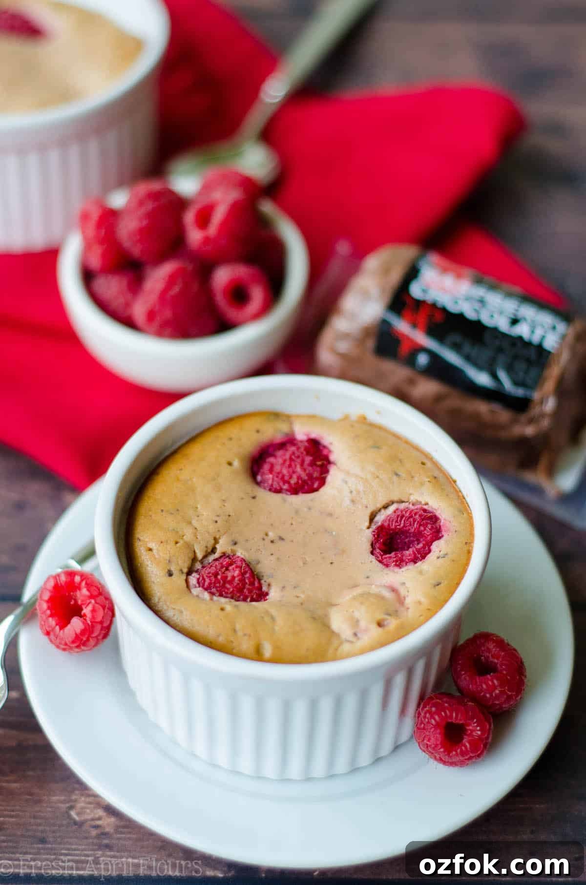 Chocolate Raspberry Goat Cheese Mini Cheesecakes for Two 5 Chocolate Raspberry Goat Cheese Cheesecakes (For 2): Simple, personal sized, gluten free cheesecakes made with chocolate raspberry goat cheese and fresh raspberries.