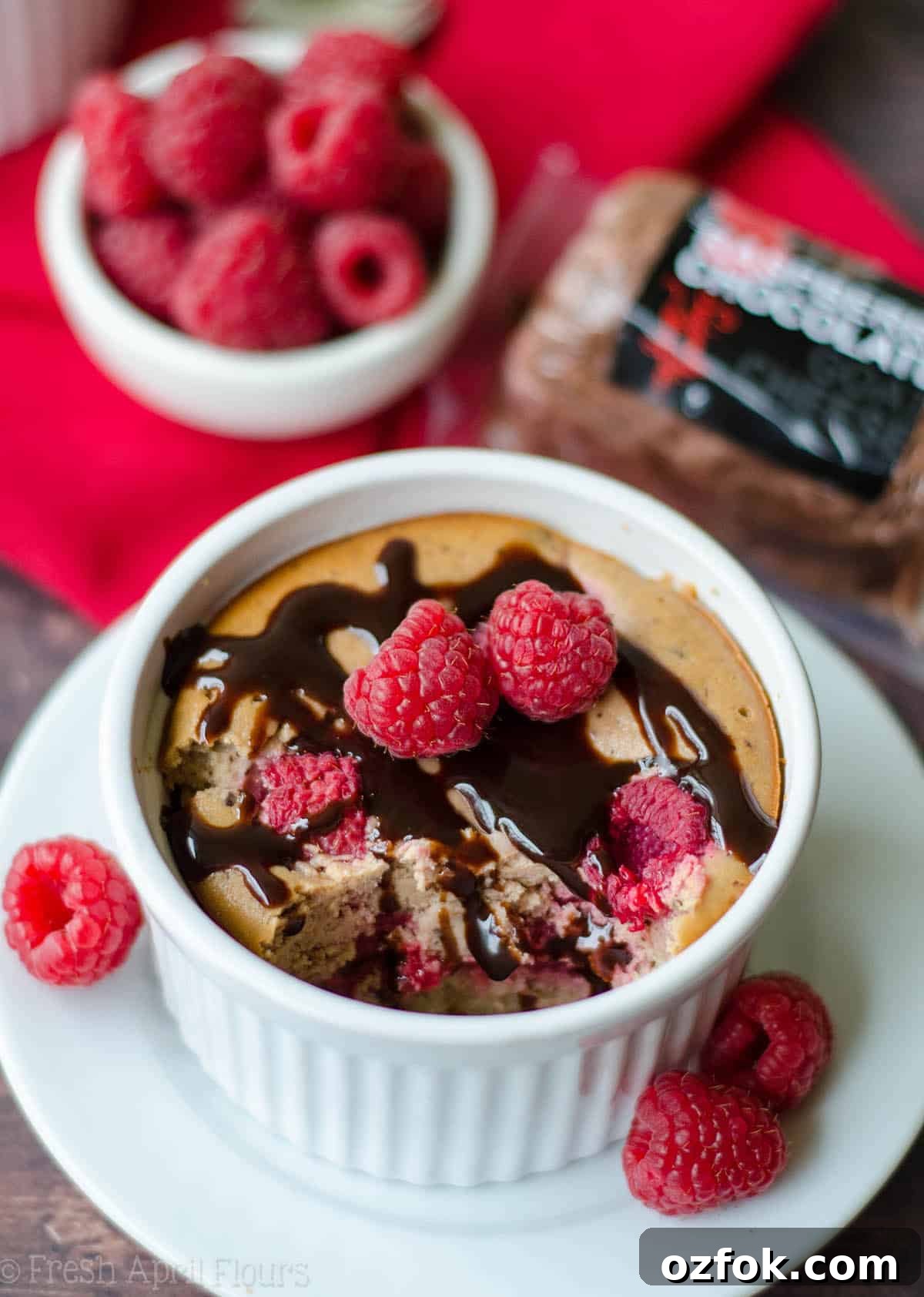 Chocolate Raspberry Goat Cheese Mini Cheesecakes for Two 9 Chocolate Raspberry Goat Cheese Cheesecakes (For 2): Simple, personal sized, gluten free cheesecakes made with chocolate raspberry goat cheese and fresh raspberries.