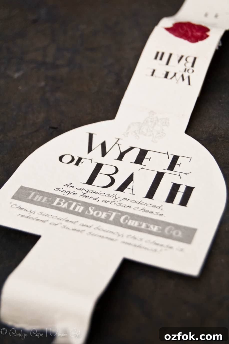 Hello from London: A Local’s Guide to Must-See Sights and Secrets 4 label from wyfe of bath cheese on a dark background