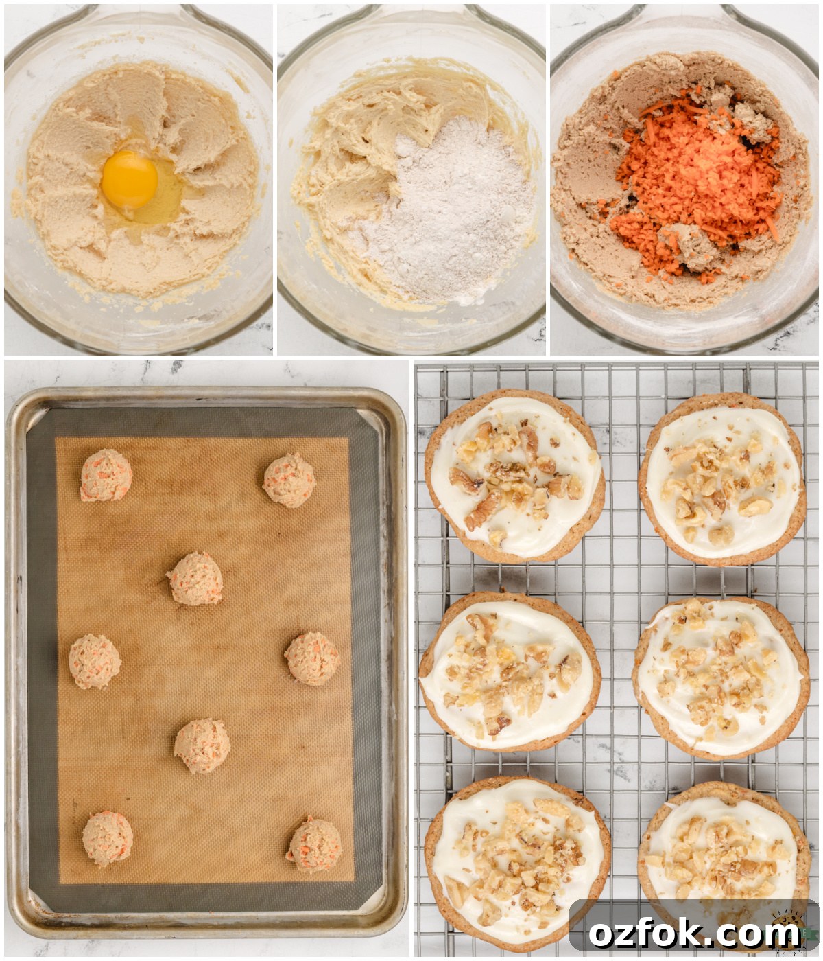 Soft Carrot Cake Cookies with Cream Cheese Frosting 3 Making Carrot Cake Cookies with fresh carrot