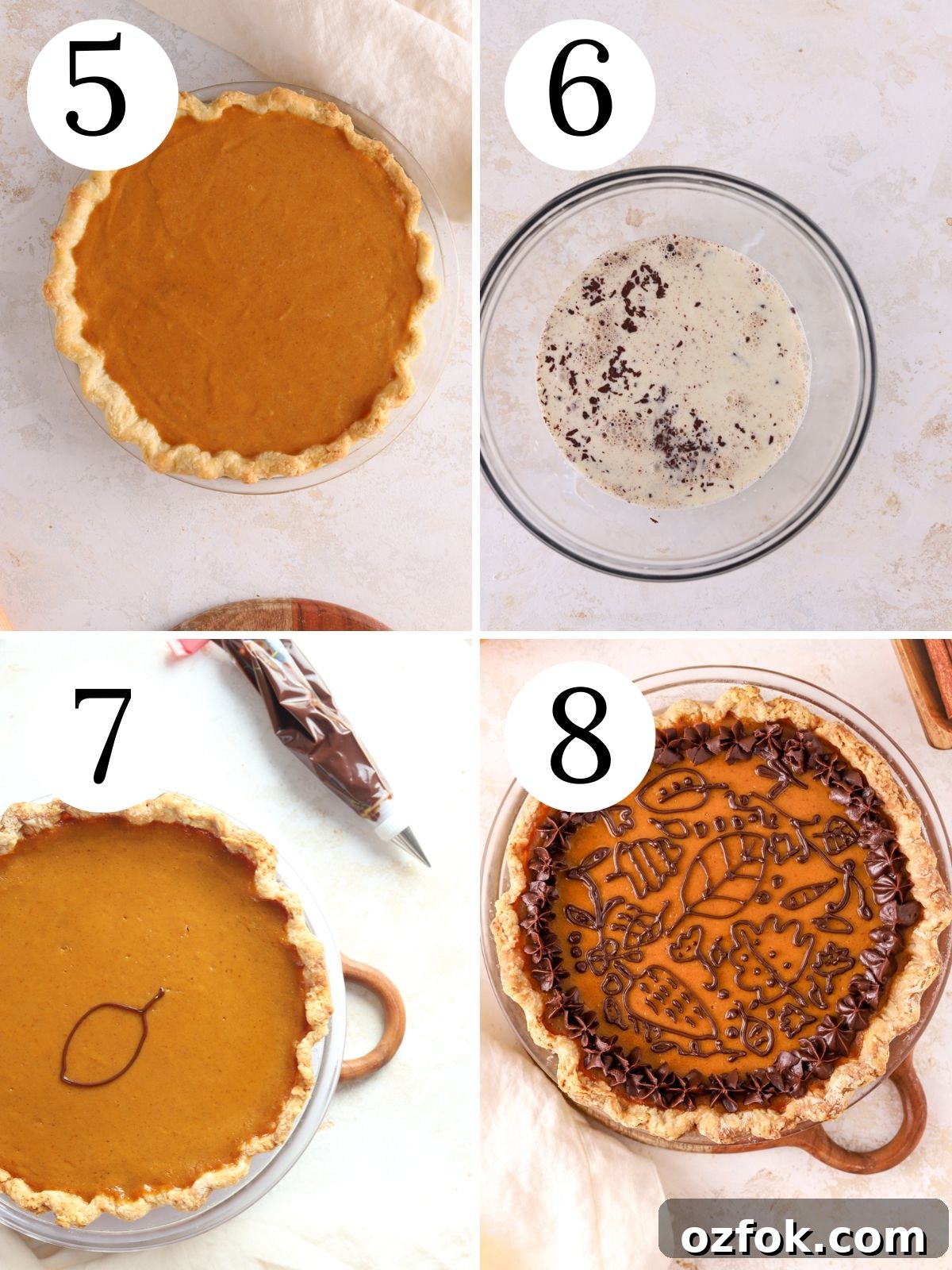Chocolate Pumpkin Pie Recipe: Rich, Creamy Autumn Dessert 6 Decorating chocolate pumpkin pie