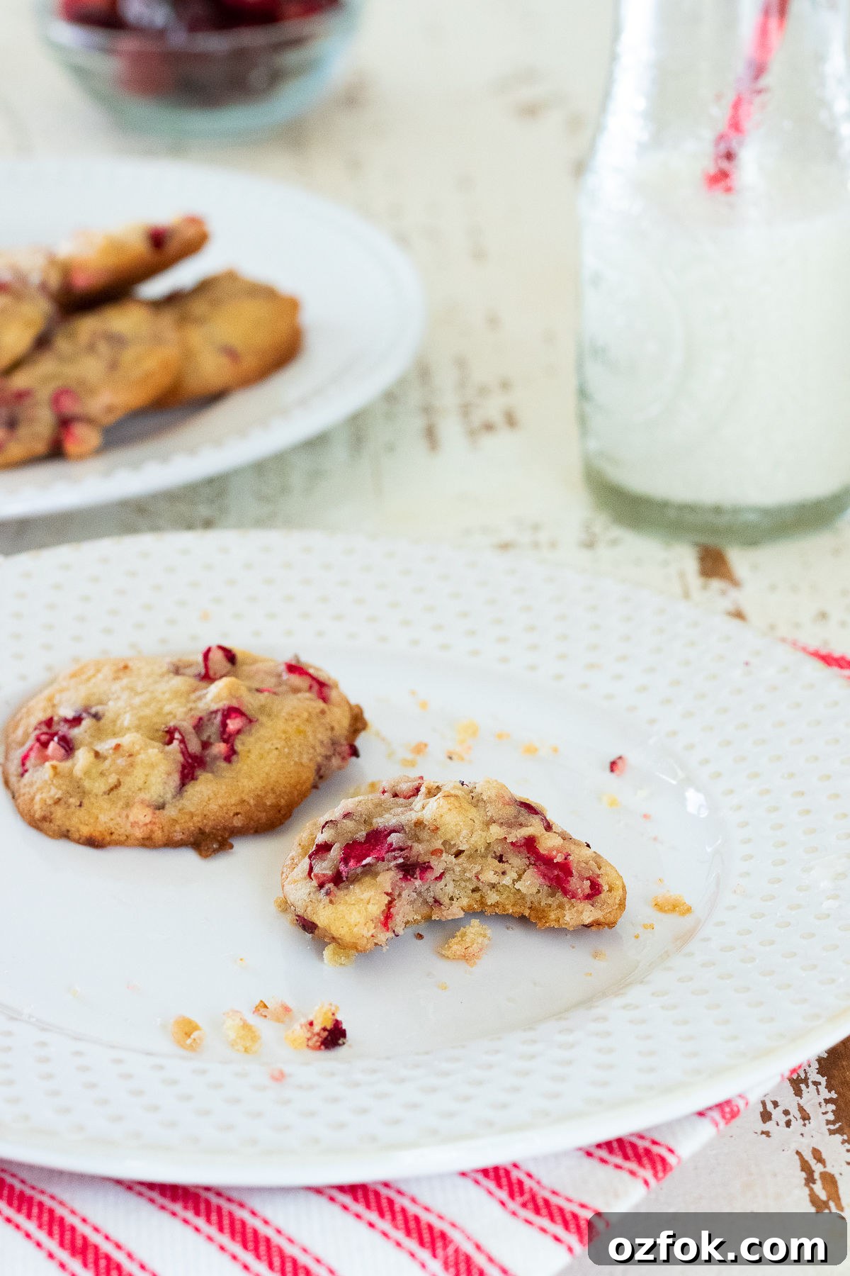Cranberry Pecan Cookies with Old-Fashioned Flavor 7 Close-up of glazed cranberry orange cookies with chopped pecans