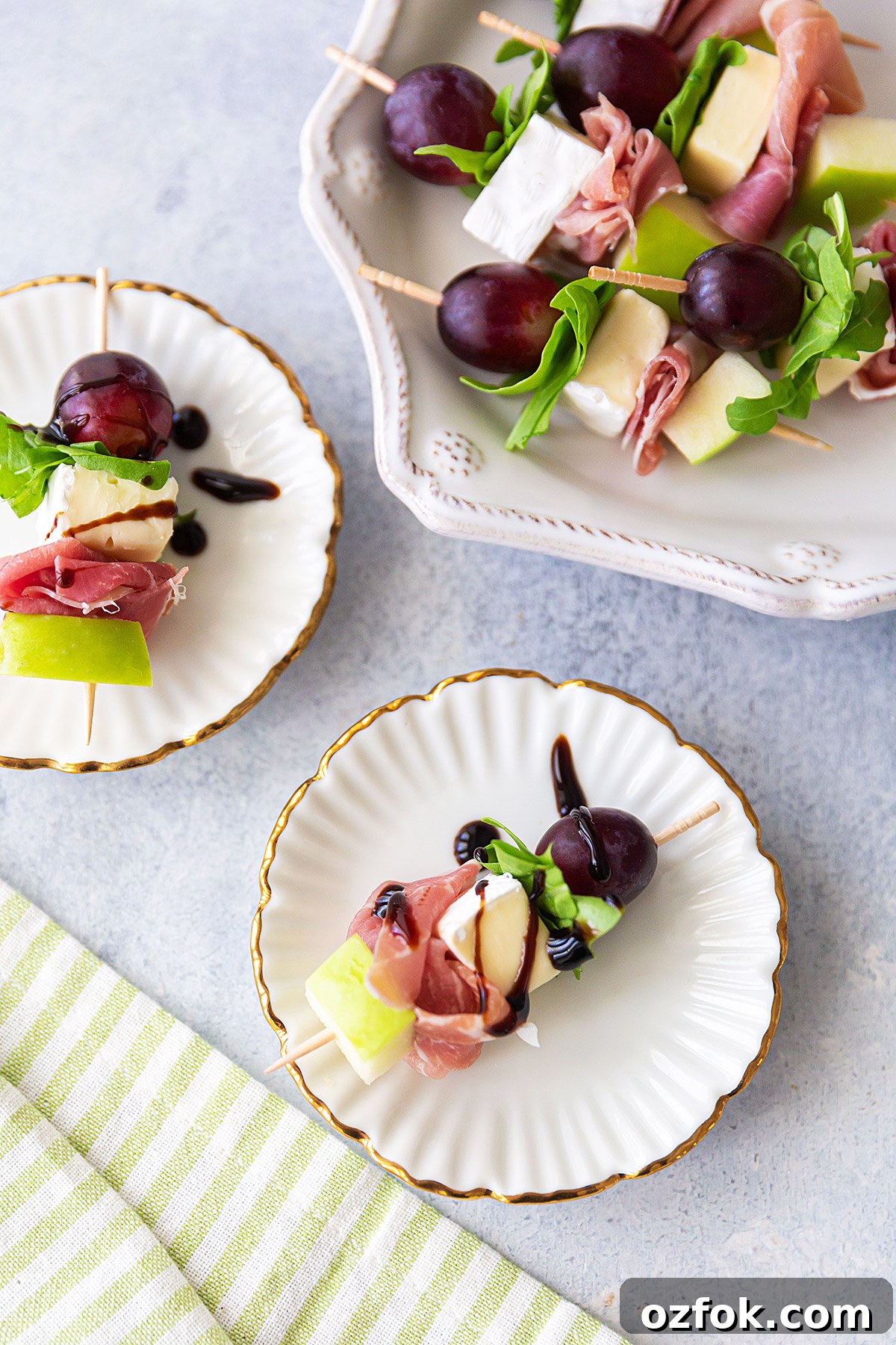 Brie and Prosciutto Fruit Skewers: Elegant Party Appetizer 6 Brie and Prosciutto and Fruit Skewers