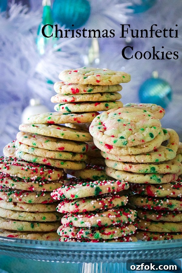 Christmas Funfetti Cookies Recipe: Festive Sprinkle Sugar Cookies 2 A plate of Christmas Funfetti Cookies.