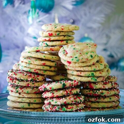 A plate of Christmas Funfetti Cookies.