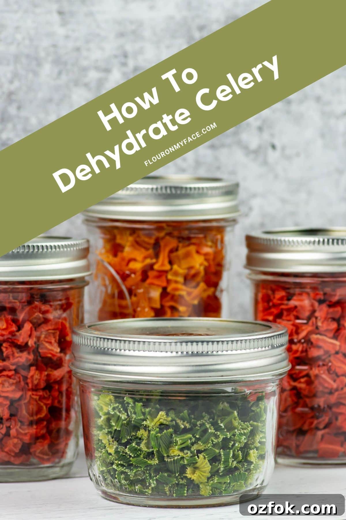 Dehydrating Celery: Step-by-Step Guide for Crispy, Long-Lasting Stalks 2 Dried celery in a glass mason jar.