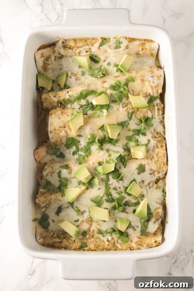 Salsa Verde Chicken Enchiladas
