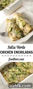 Salsa Verde Chicken Enchiladas Recipe for Creamy, Tangy Flavor 5 These chicken enchiladas are so quick, easy, and delicious. The recipe only calls for 5 main ingredients and your whole family will love them.