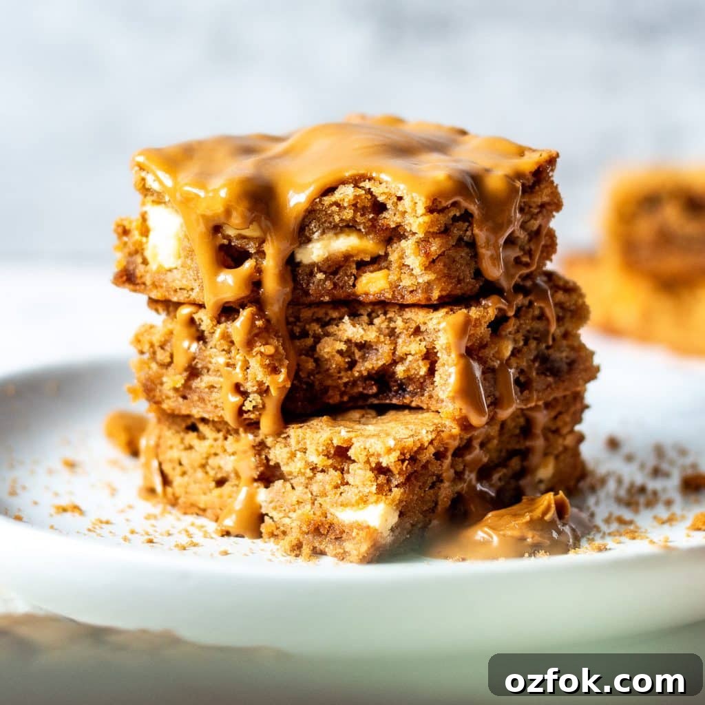 Biscoff Blondies with White Chocolate Swirl 2 biscoff blondies
