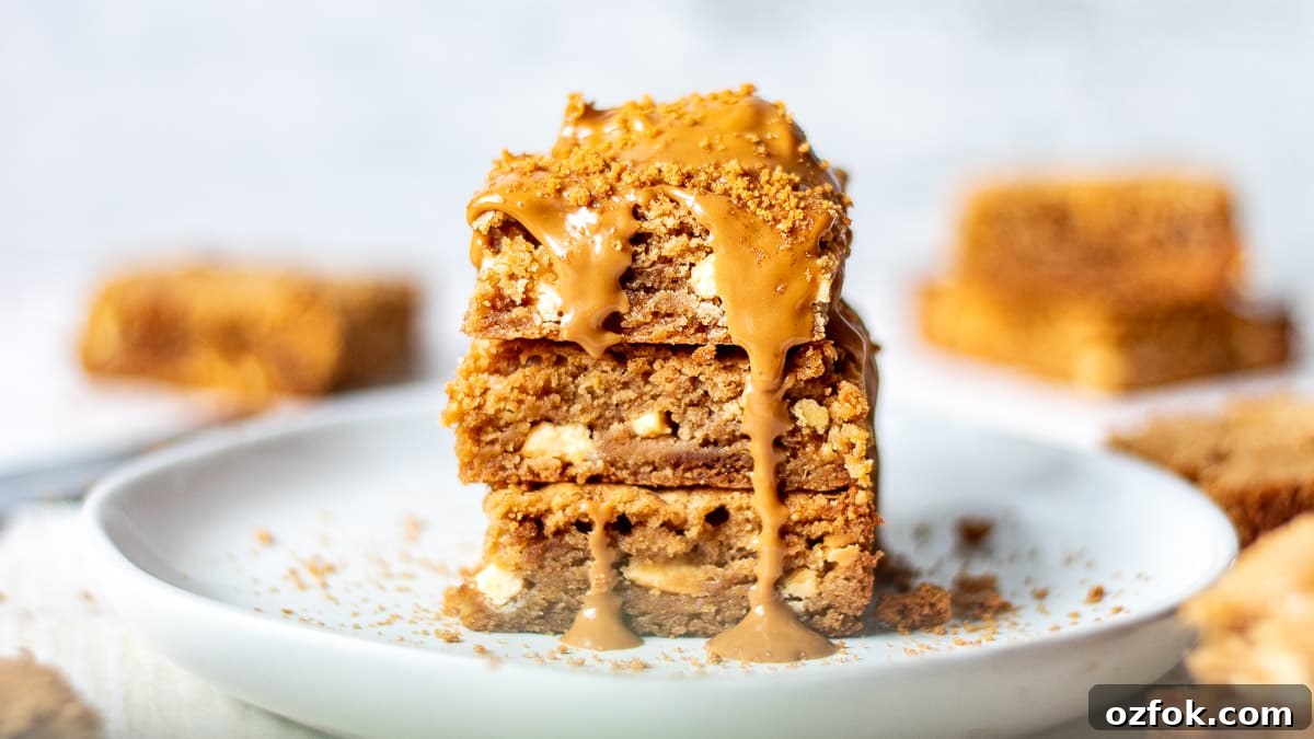 Biscoff Blondies with White Chocolate Swirl 5 Biscoff Blondies