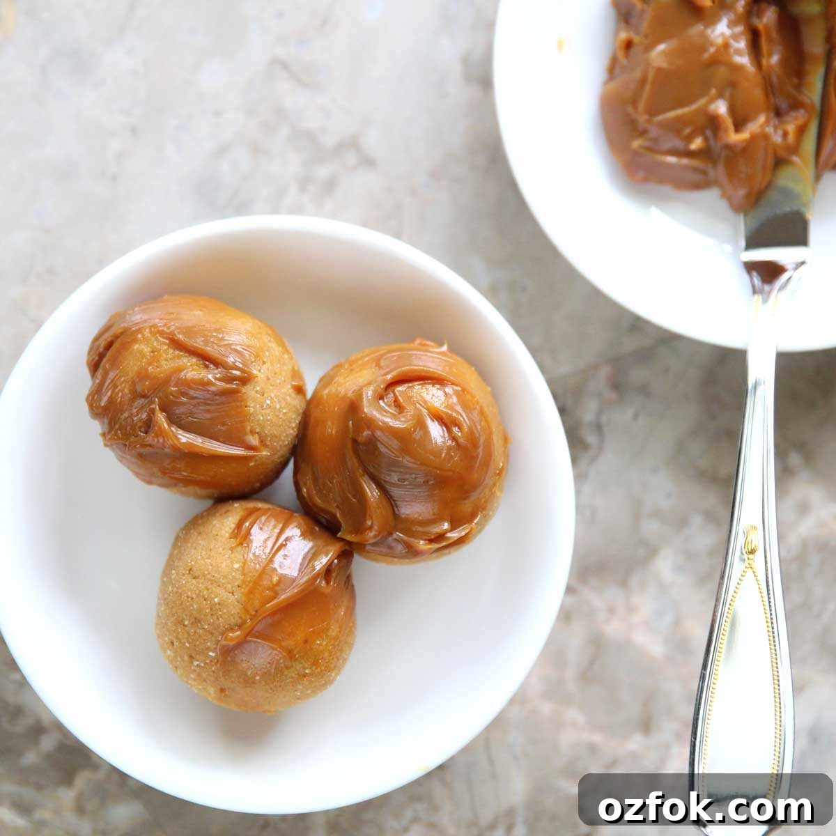 Dulce de Leche Protein Balls — 3-Ingredient Energy Bites 4 Ingredients laid out