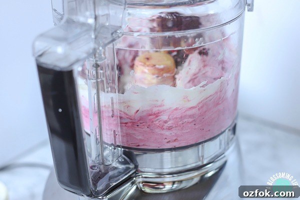 5-Minute Homemade Frozen Yogurt Without an Ice Cream Maker 5 blending ingredients in a food processor to make frozen yogurt