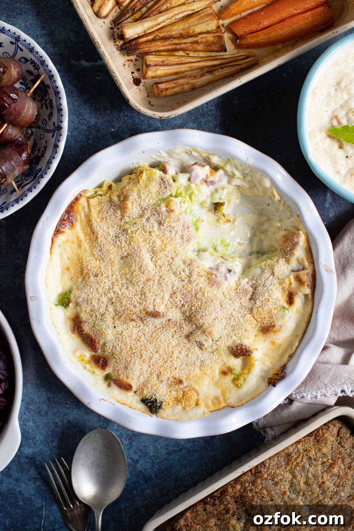 Creamy Southern-Style Cabbage Recipe for Weeknight Dinners 2 Creamed cabbage in a serving dish.