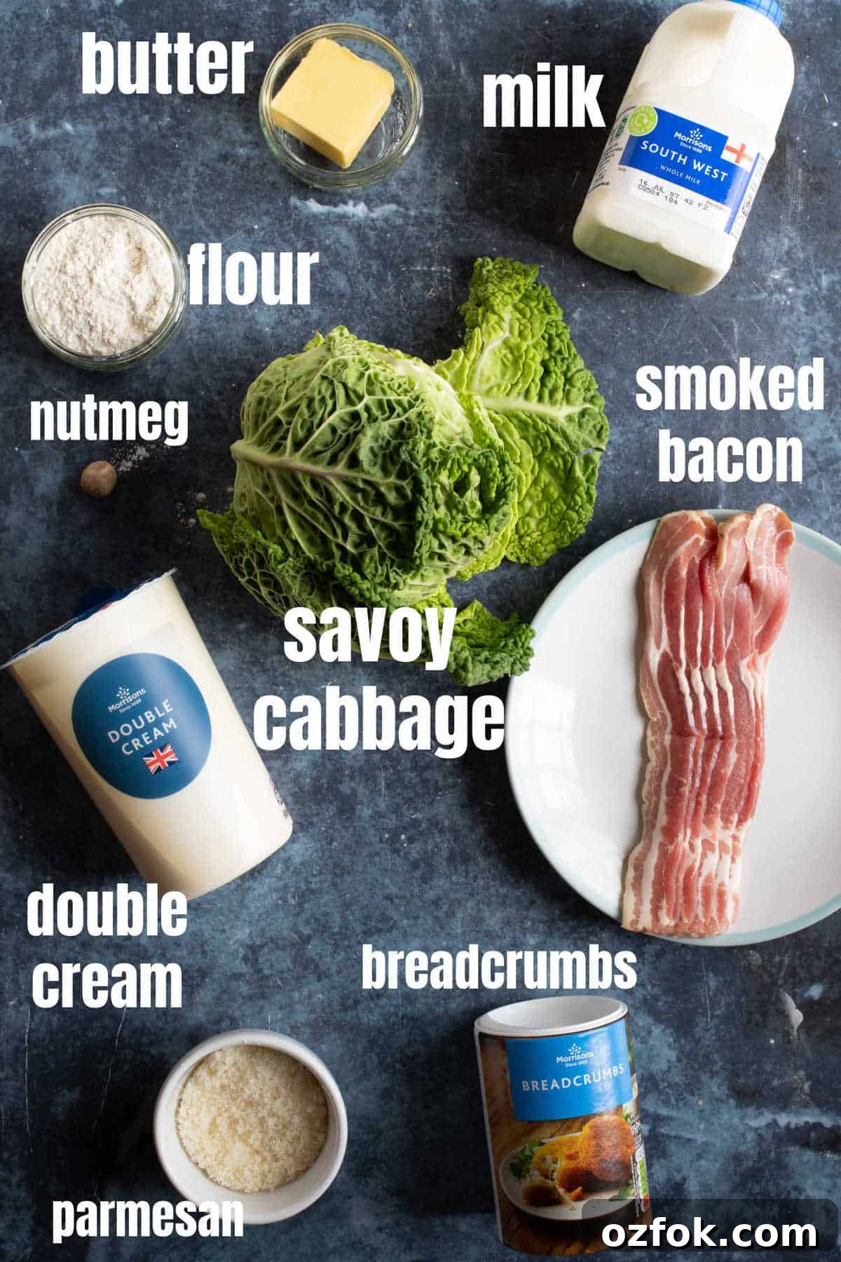 Creamy Southern-Style Cabbage Recipe for Weeknight Dinners 3 Ingredients for creamed cabbage.