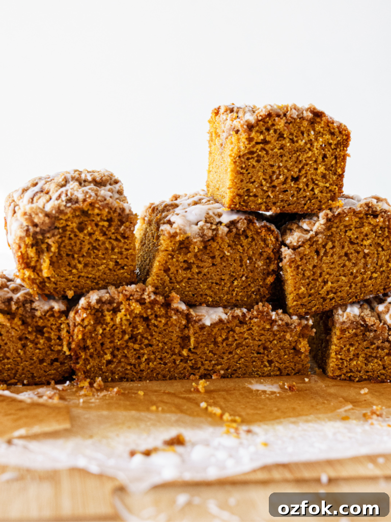 Glazed pumpkin coffee cake