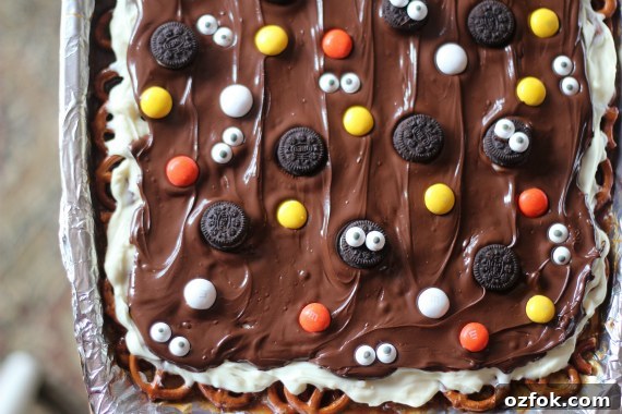 Pretzel bark close-up