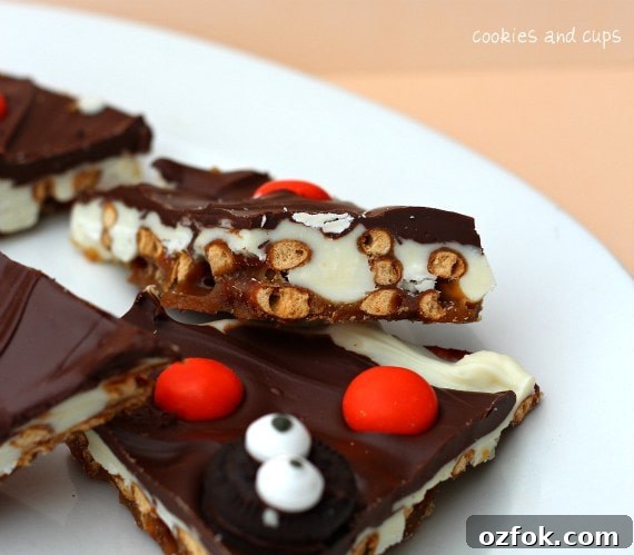 Cut pieces of pretzel bark
