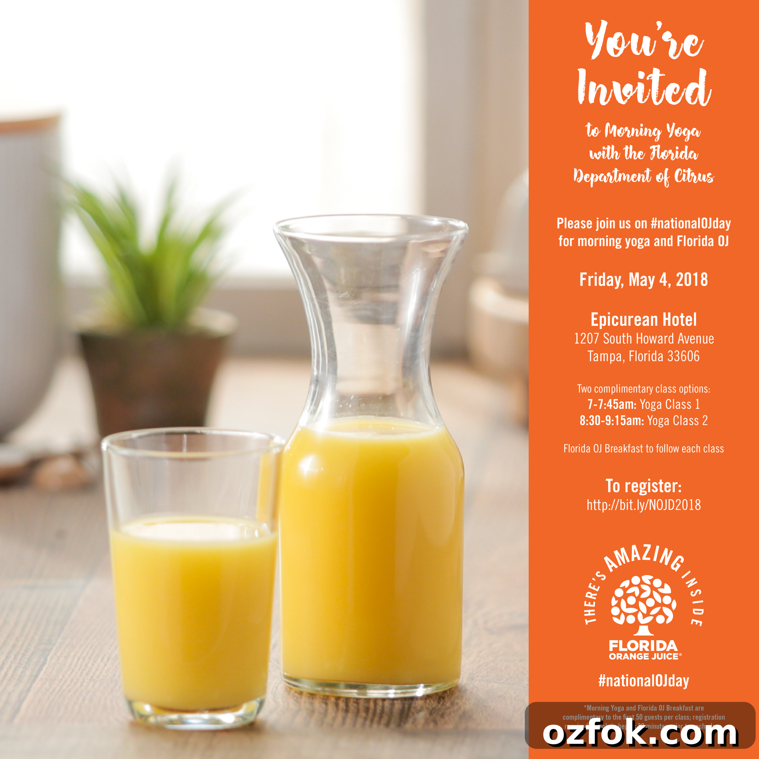 National OJ Day Yoga Event in Tampa, Florida