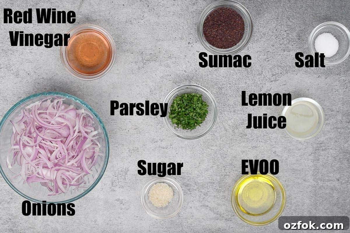Sumac onions ingredients.