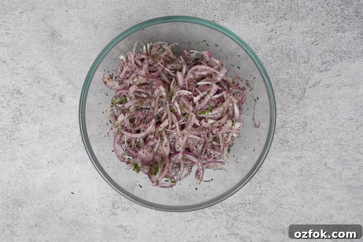 Ready sumac onions.